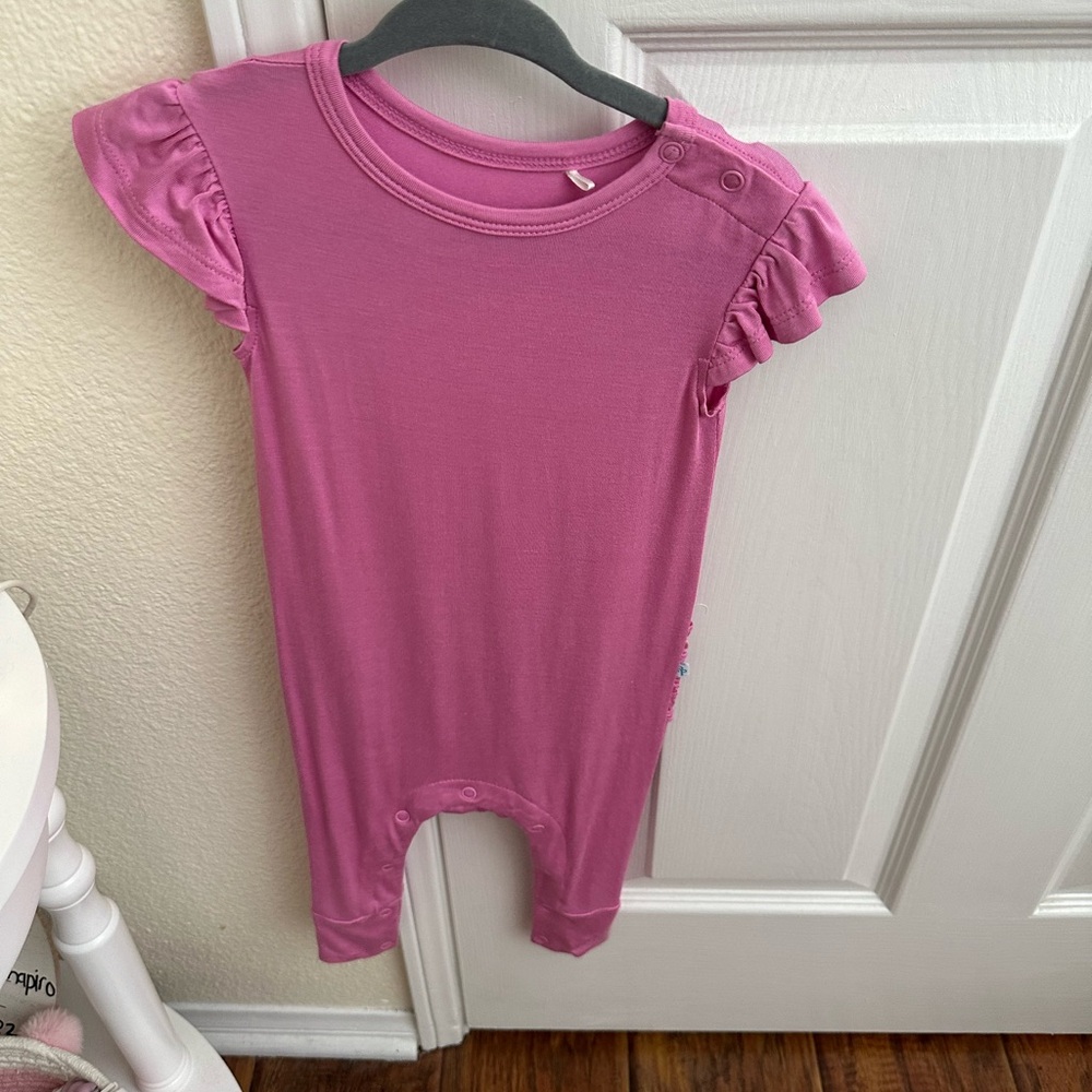 Posh Peanut Pink Kids One Piece ruffle butt